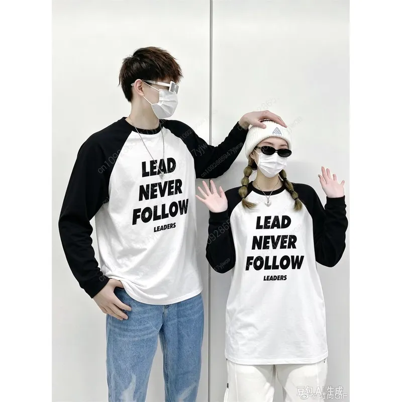 Street Fashion Y2K - 3D-Druck Lässiges Langarm-Shirt „Lead Never Follow